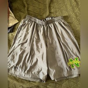 Silver/Gray under armor basketball shorts
